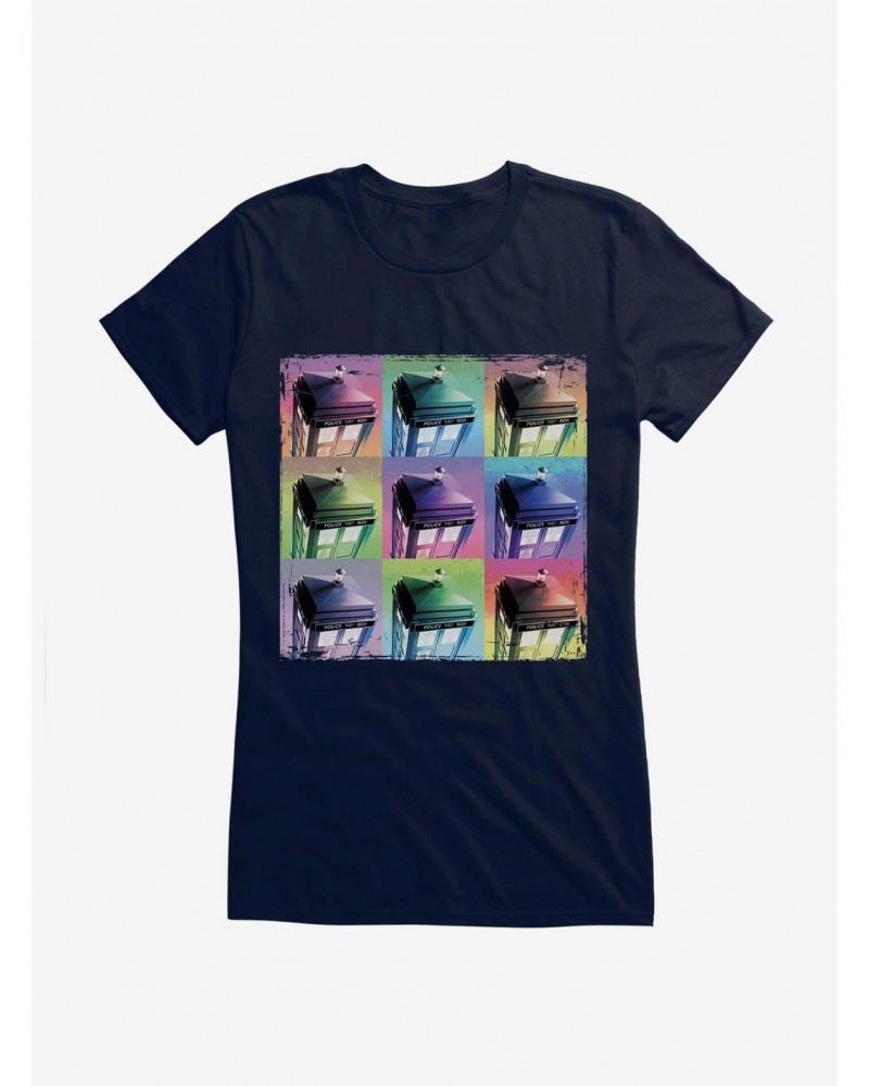 Doctor Who TARDIS Pastel Box Up Girls T-Shirt $12.20 T-Shirts