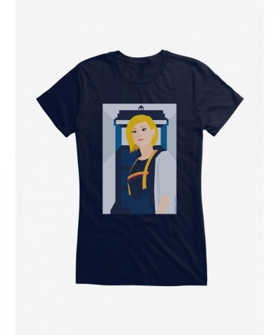 Doctor Who Thirteenth Doctor Illustration TARDIS Girls T-Shirt $11.95 T-Shirts