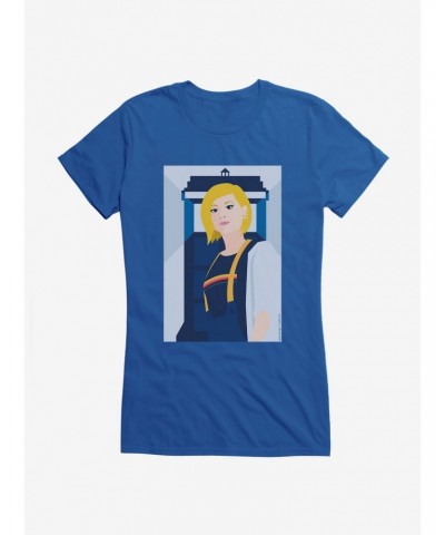 Doctor Who Thirteenth Doctor Illustration TARDIS Girls T-Shirt $11.95 T-Shirts