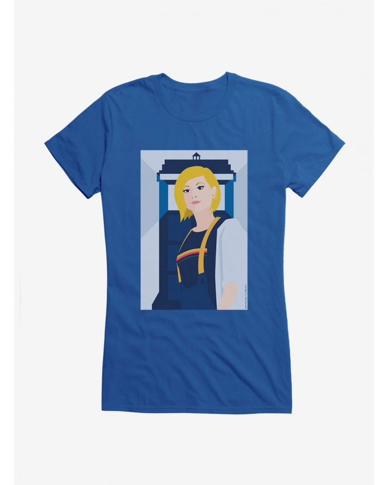 Doctor Who Thirteenth Doctor Illustration TARDIS Girls T-Shirt $11.95 T-Shirts