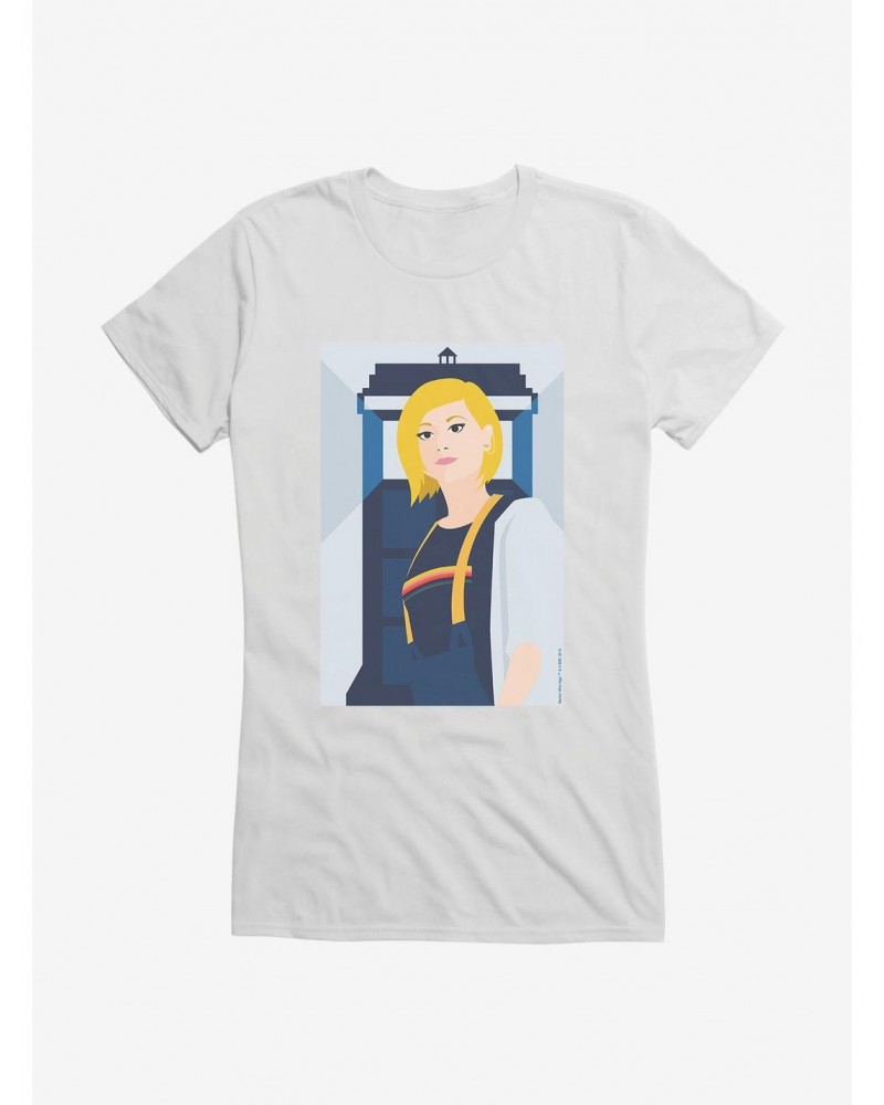 Doctor Who Thirteenth Doctor Illustration TARDIS Girls T-Shirt $11.95 T-Shirts