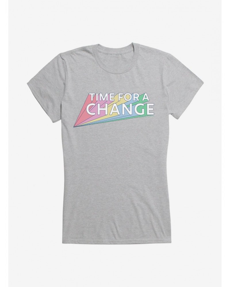 Doctor Who Thirteenth Doctor Time For A Change Rainbow Girls T-Shirt $11.95 T-Shirts