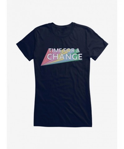 Doctor Who Thirteenth Doctor Time For A Change Rainbow Girls T-Shirt $11.95 T-Shirts