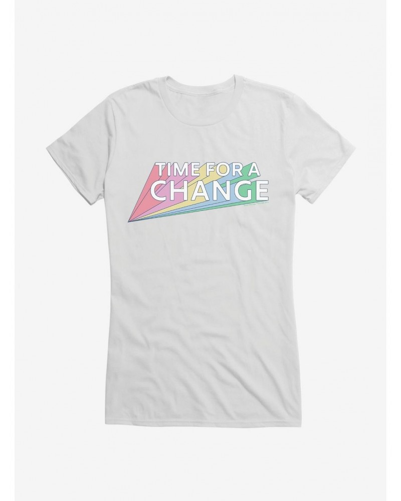 Doctor Who Thirteenth Doctor Time For A Change Rainbow Girls T-Shirt $11.95 T-Shirts