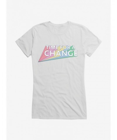 Doctor Who Thirteenth Doctor Time For A Change Rainbow Girls T-Shirt $11.95 T-Shirts