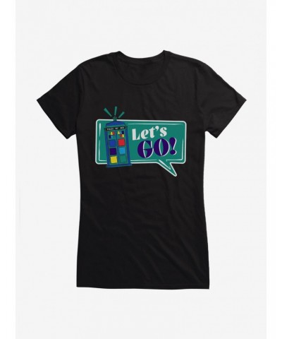 Doctor Who TARDIS Time To Go Girls T-Shirt $7.97 T-Shirts