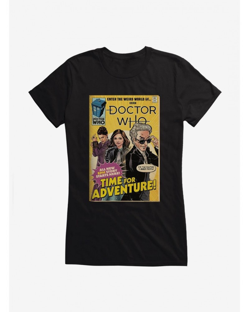 Doctor Who Twelfth Doctor Time For Adventure Comic Girls T-Shirt $8.72 T-Shirts