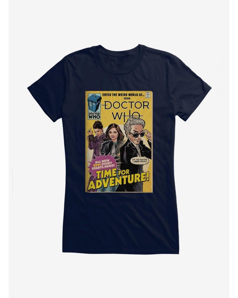 Doctor Who Twelfth Doctor Time For Adventure Comic Girls T-Shirt $8.72 T-Shirts