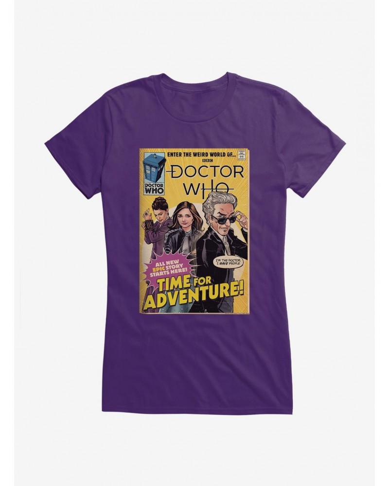 Doctor Who Twelfth Doctor Time For Adventure Comic Girls T-Shirt $8.72 T-Shirts