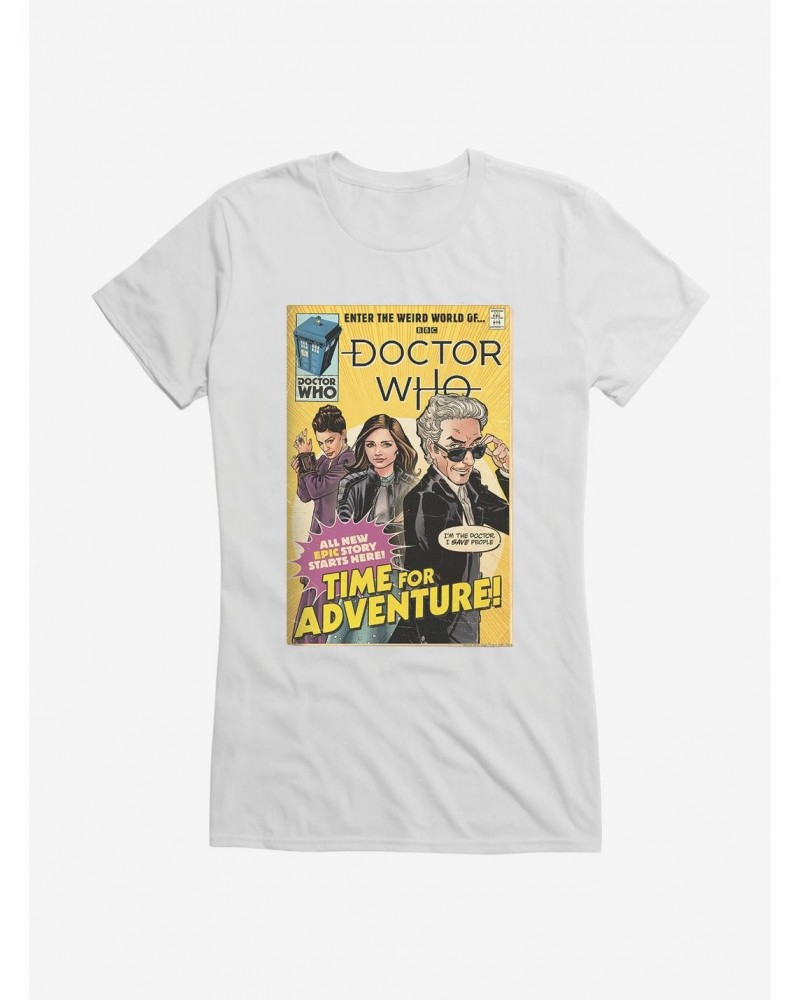 Doctor Who Twelfth Doctor Time For Adventure Comic Girls T-Shirt $8.72 T-Shirts