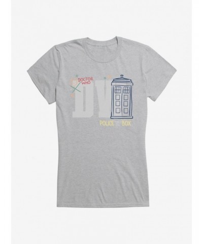 Doctor Who Thirteenth Doctor TARDIS Sketch Girls T-Shirt $9.71 T-Shirts