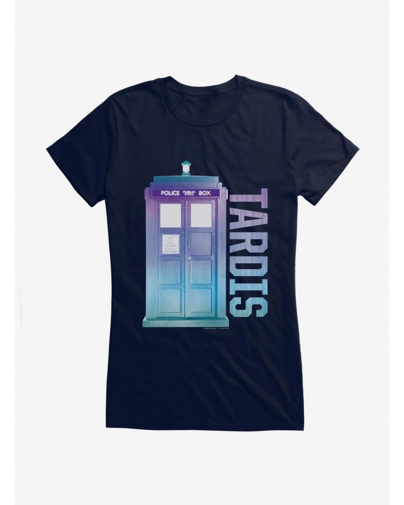 Doctor Who TARDIS Pastel Script Girls T-Shirt $9.46 T-Shirts