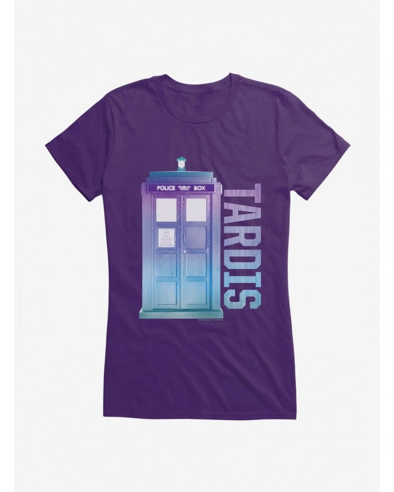 Doctor Who TARDIS Pastel Script Girls T-Shirt $9.46 T-Shirts