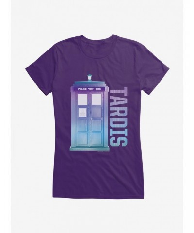 Doctor Who TARDIS Pastel Script Girls T-Shirt $9.46 T-Shirts