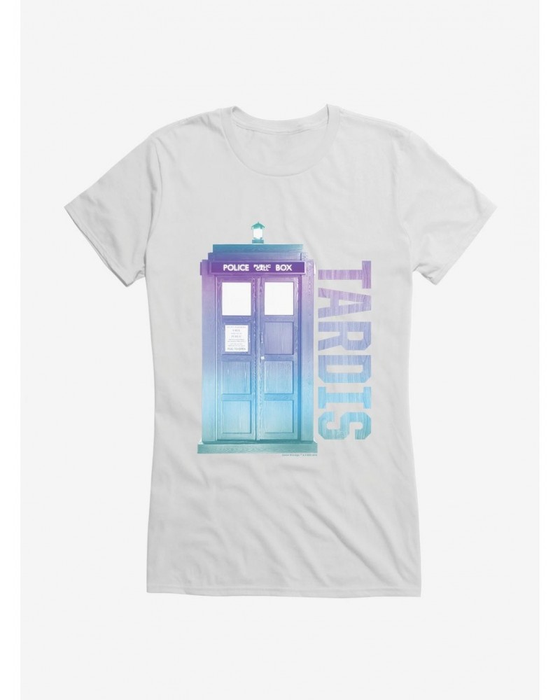 Doctor Who TARDIS Pastel Script Girls T-Shirt $9.46 T-Shirts