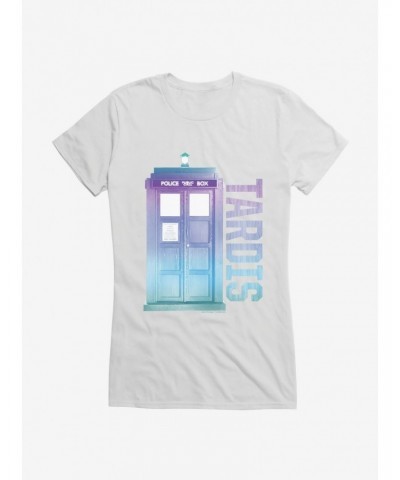 Doctor Who TARDIS Pastel Script Girls T-Shirt $9.46 T-Shirts