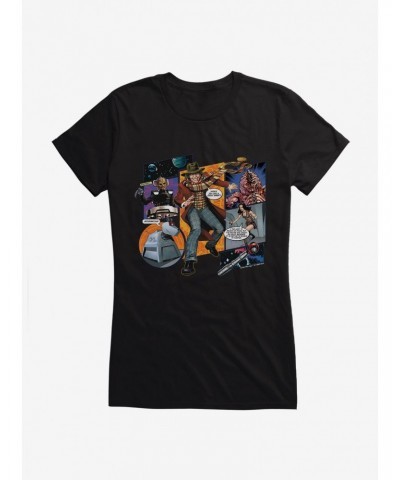 Doctor Who The Fourth Doctor, Leela, And K9 Comic Girls T-Shirt $7.97 T-Shirts