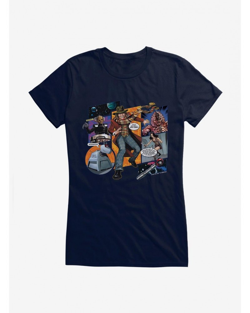 Doctor Who The Fourth Doctor, Leela, And K9 Comic Girls T-Shirt $7.97 T-Shirts