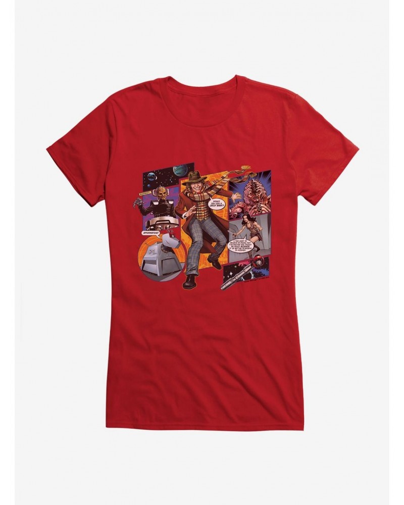 Doctor Who The Fourth Doctor, Leela, And K9 Comic Girls T-Shirt $7.97 T-Shirts