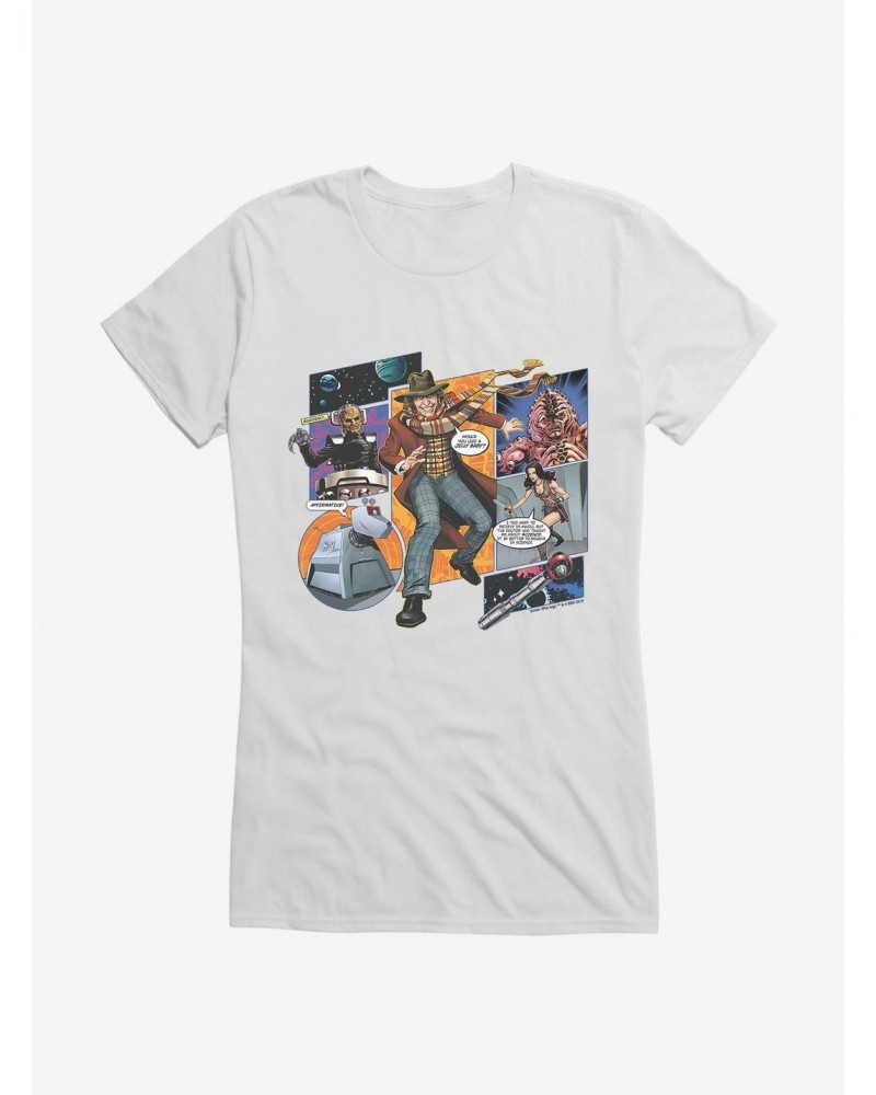 Doctor Who The Fourth Doctor, Leela, And K9 Comic Girls T-Shirt $7.97 T-Shirts