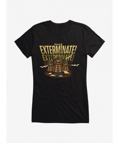 Doctor Who Exterminate Exterminate Exterminate Girls T-Shirt $12.20 T-Shirts