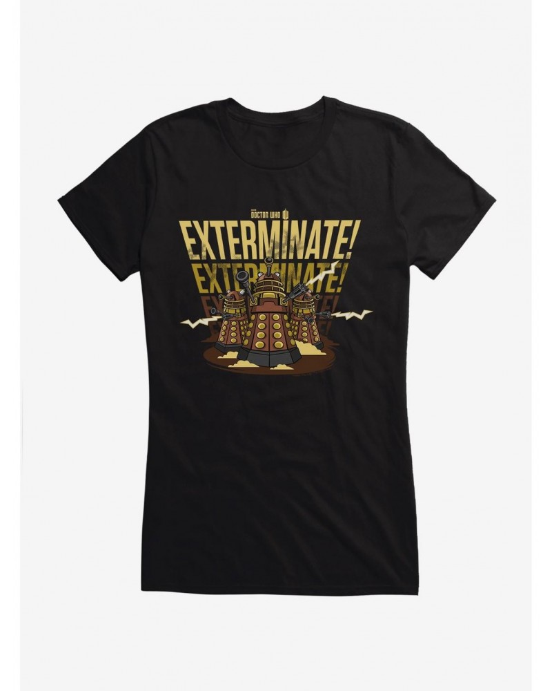 Doctor Who Exterminate Exterminate Exterminate Girls T-Shirt $12.20 T-Shirts