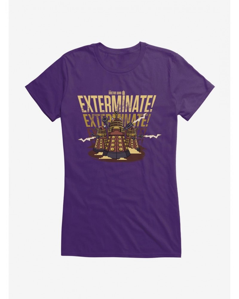 Doctor Who Exterminate Exterminate Exterminate Girls T-Shirt $12.20 T-Shirts