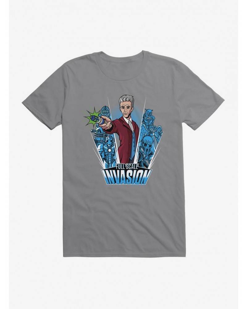 Doctor Who Twelfth Doctor Full Scale Invasion Cartoon T-Shirt $9.08 T-Shirts