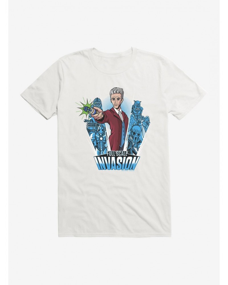 Doctor Who Twelfth Doctor Full Scale Invasion Cartoon T-Shirt $9.08 T-Shirts