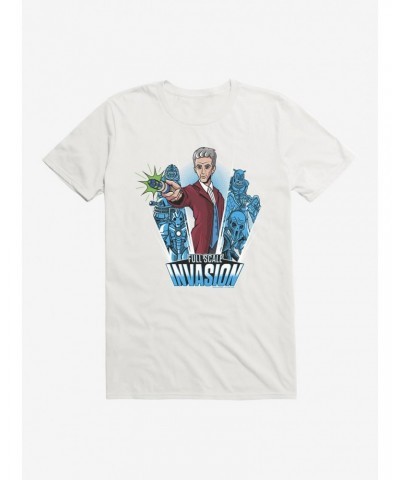 Doctor Who Twelfth Doctor Full Scale Invasion Cartoon T-Shirt $9.08 T-Shirts