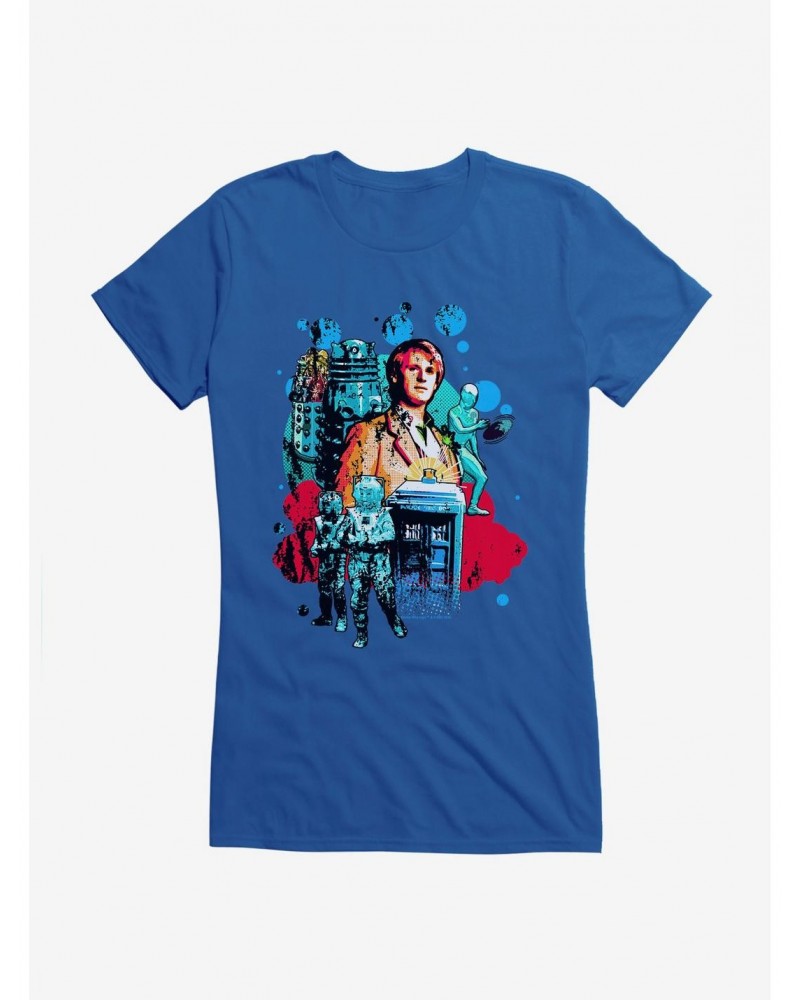 Doctor Who Fifth Doctor And Villains Girls T-Shirt $9.96 T-Shirts