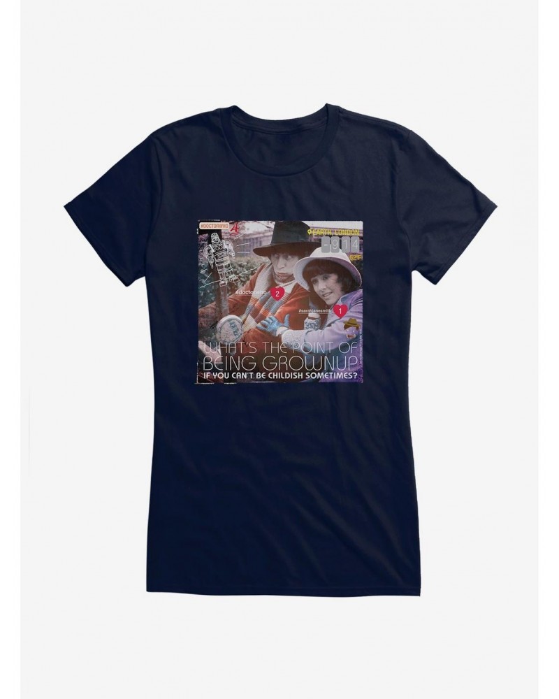 Doctor Who The Fourth Doctor The Point Of Being Grown Up Girls T-Shirt $9.71 T-Shirts