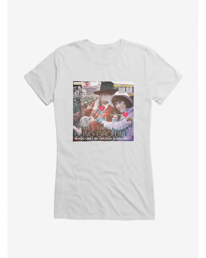 Doctor Who The Fourth Doctor The Point Of Being Grown Up Girls T-Shirt $9.71 T-Shirts