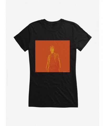 Doctor Who The Tenth Doctor Orange Outline Girls T-Shirt $7.97 T-Shirts