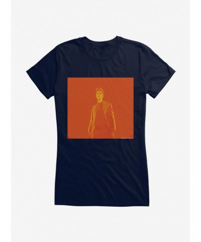 Doctor Who The Tenth Doctor Orange Outline Girls T-Shirt $7.97 T-Shirts