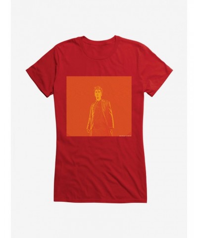 Doctor Who The Tenth Doctor Orange Outline Girls T-Shirt $7.97 T-Shirts