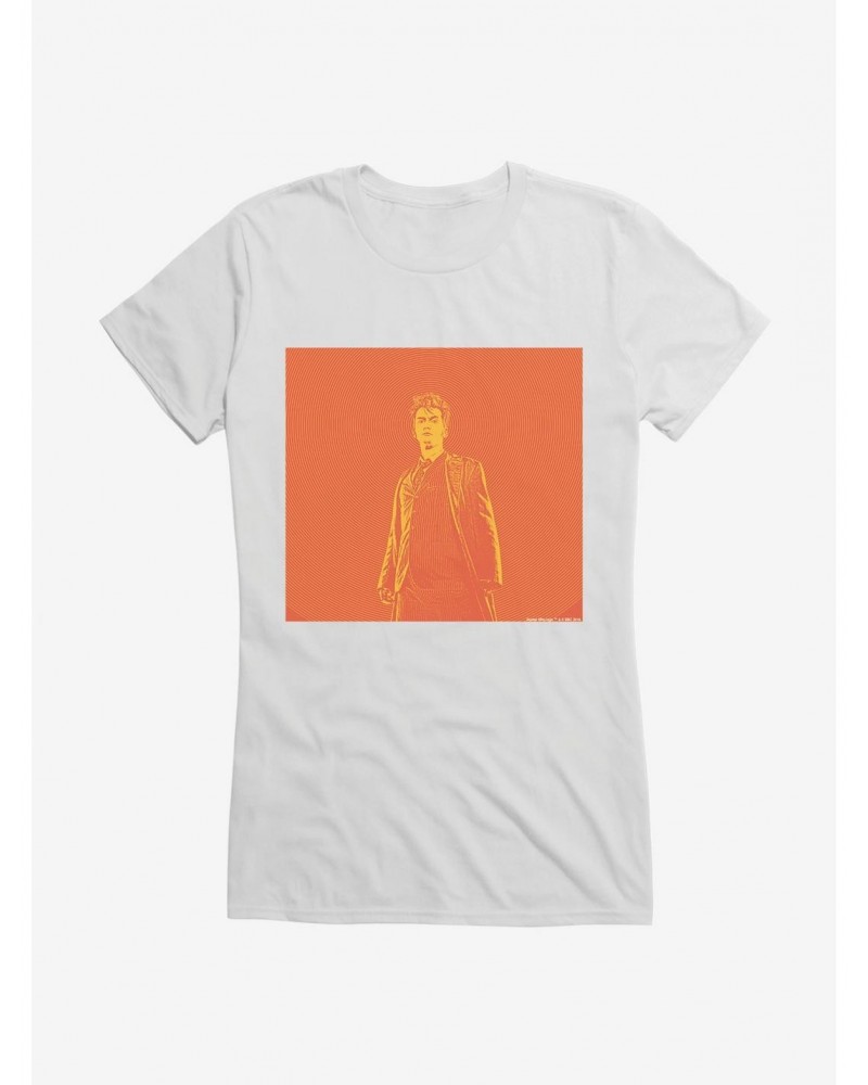 Doctor Who The Tenth Doctor Orange Outline Girls T-Shirt $7.97 T-Shirts