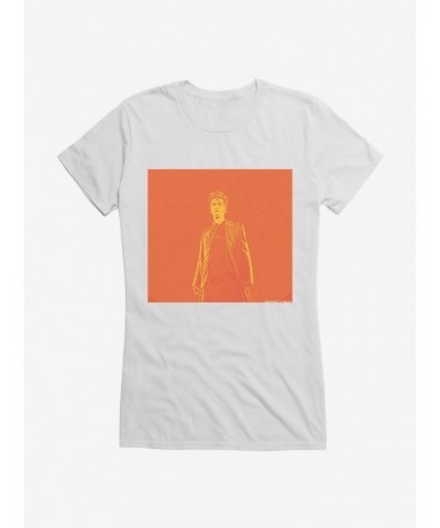 Doctor Who The Tenth Doctor Orange Outline Girls T-Shirt $7.97 T-Shirts