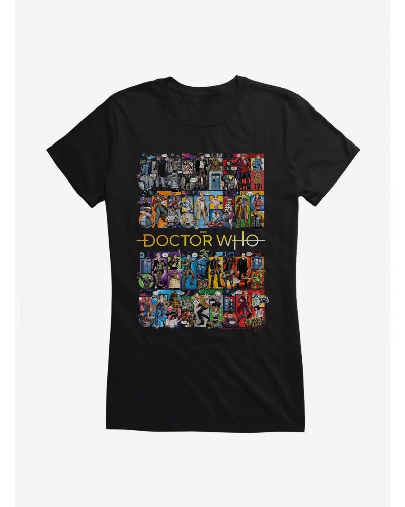 Doctor Who Doctor Collage Girls T-Shirt $9.71 T-Shirts