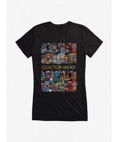 Doctor Who Doctor Collage Girls T-Shirt $9.71 T-Shirts