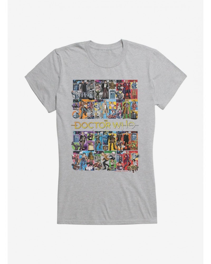 Doctor Who Doctor Collage Girls T-Shirt $9.71 T-Shirts