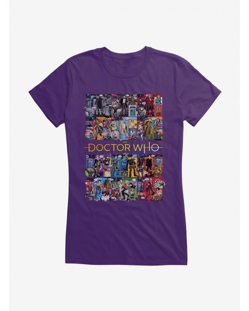 Doctor Who Doctor Collage Girls T-Shirt $9.71 T-Shirts