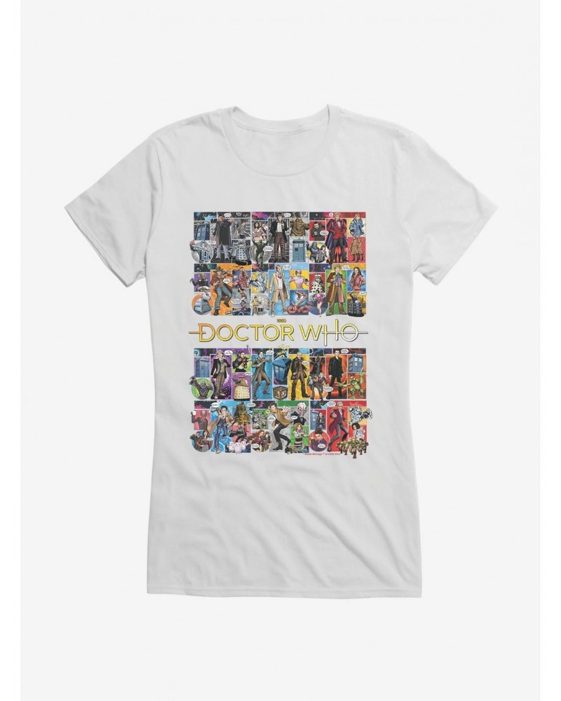 Doctor Who Doctor Collage Girls T-Shirt $9.71 T-Shirts