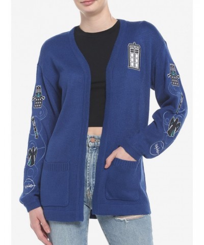 Her Universe Doctor Who Icon Embroidered Girls Open Cardigan $20.31 Cardigans